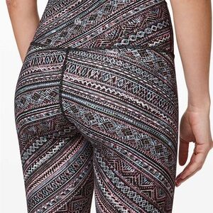lululemon athletica Patterned Leggings - Black, Pink, White